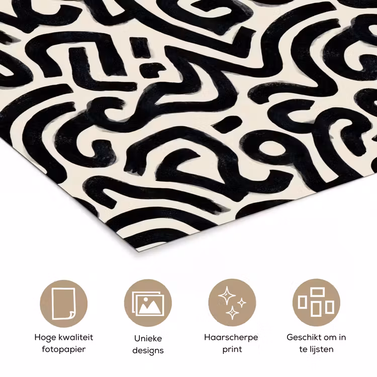 Modern - Abstract - Zwart poster papier klein 62 -closeup_NL