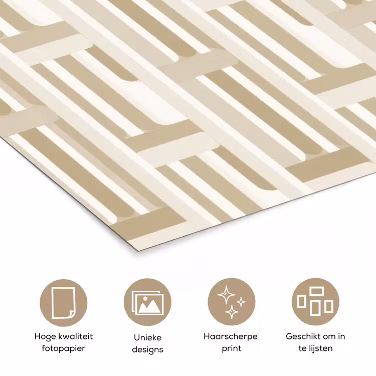 Modern - Geometrisch - Beige poster papier klein 62 -closeup_NL