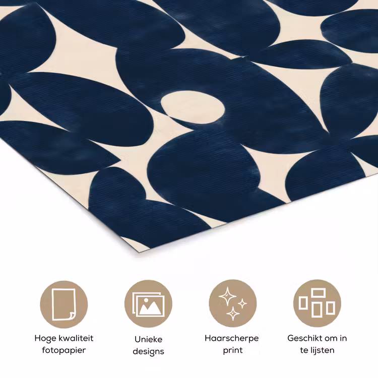 Modern - Geometrisch - Blauw poster papier klein 62 -closeup_NL