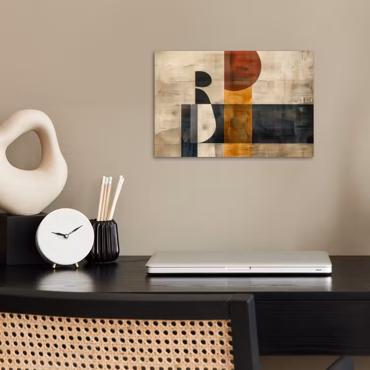 Modern - Kunst - Beige - Industrieel poster papier klein -sfeer1