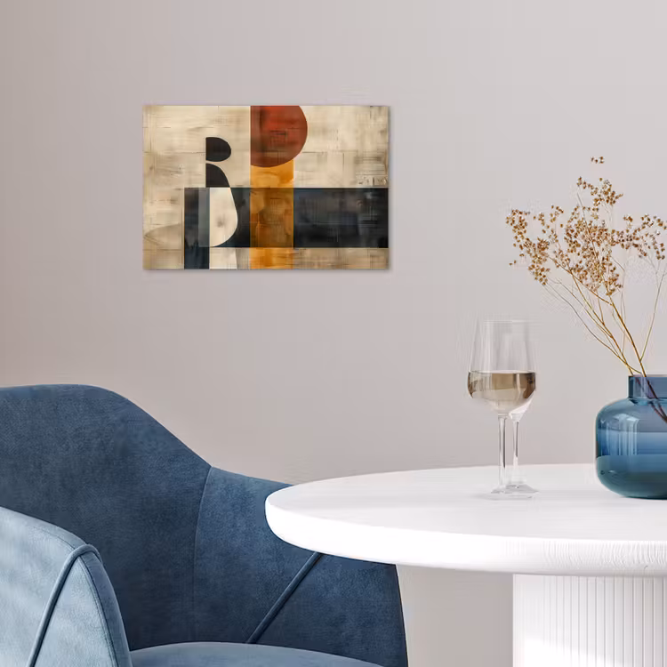 Modern - Kunst - Beige - Industrieel poster papier klein -sfeer3