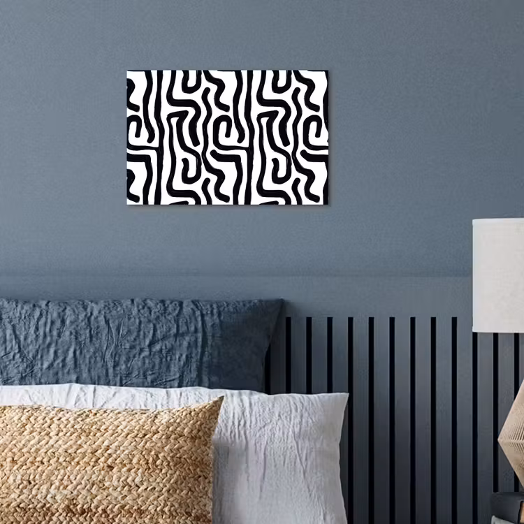 Modern - Lijnen - Zwart poster papier klein 62 -sfeer2