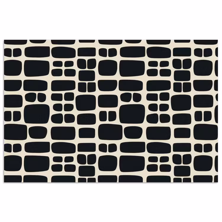 Modern - Organisch - Zwart poster papier klein 62 -3d