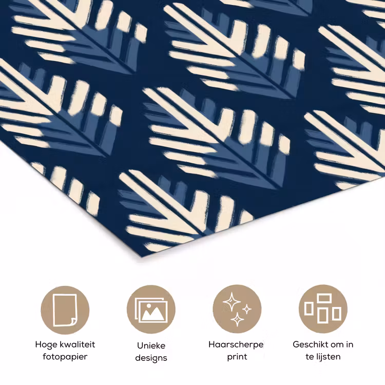 Modern - Patroon - Blauw poster papier klein 62 -closeup_NL