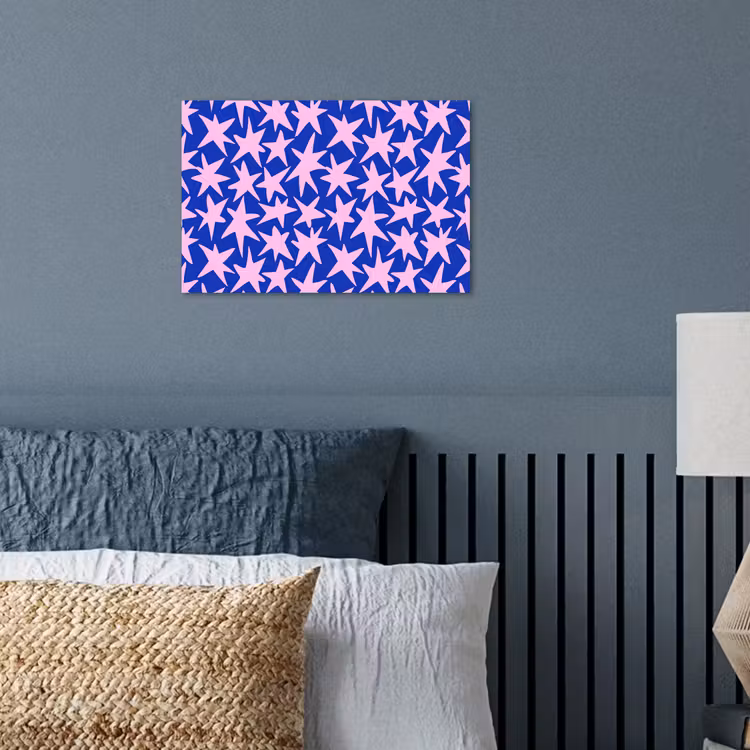 Modern - Sterren - Blauw poster papier klein 62 -sfeer2