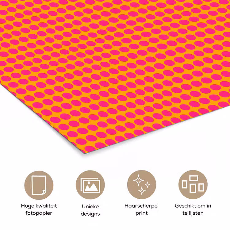 Modern - Stippen - Oranje poster papier klein 62 -closeup_NL