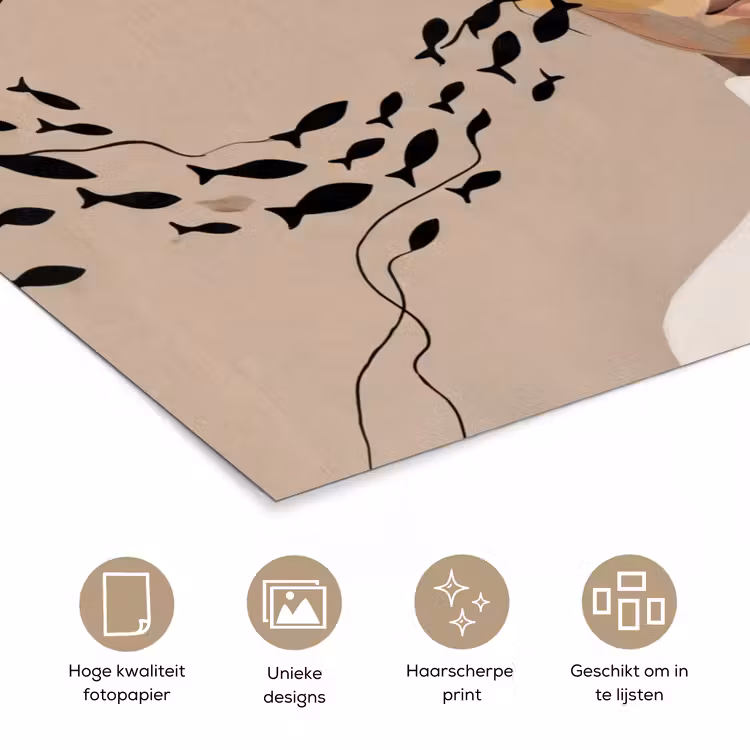 Modern - Vrouw - Goud poster papier klein -closeup_NL