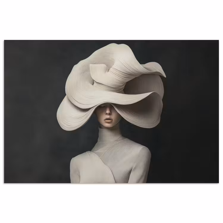 Modern - Vrouw - Hoed poster papier klein -3d