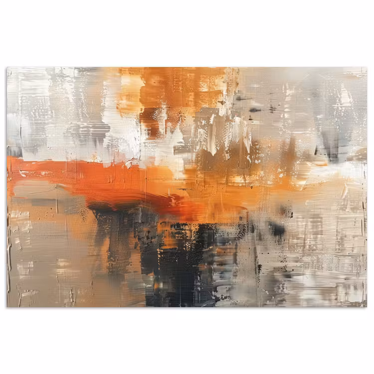 Moderne kunst - Abstract - Goud - Grijs poster papier klein -3d
