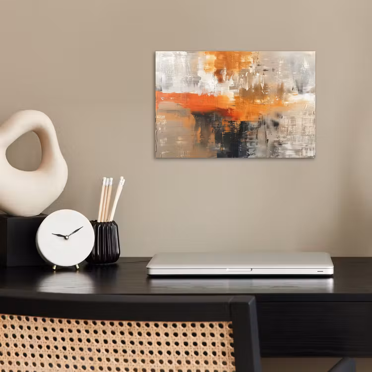 Moderne kunst - Abstract - Goud - Grijs poster papier klein -sfeer1