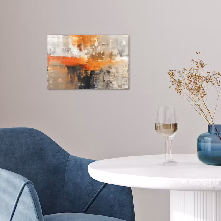Moderne kunst - Abstract - Goud - Grijs poster papier klein -sfeer3