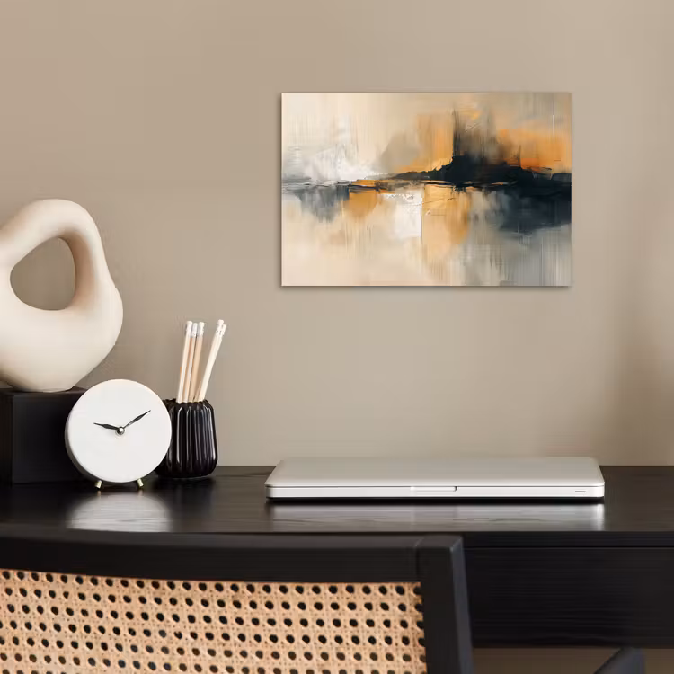 Moderne kunst - Abstract - Zwart poster papier klein -sfeer1