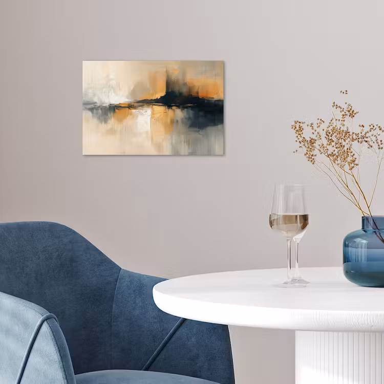 Moderne kunst - Abstract - Zwart poster papier klein -sfeer3