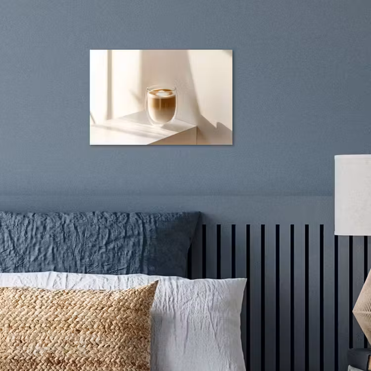 Mok - Latte - Minimalistisch - Schaduw poster papier klein -sfeer2