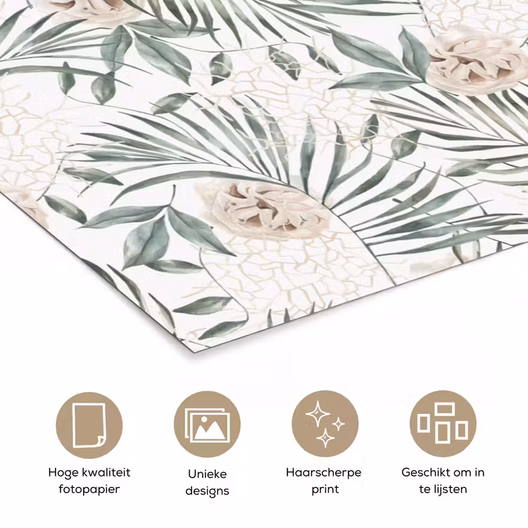 Monstera - Palmblad - Jungle - Tropisch poster papier klein -closeup_NL