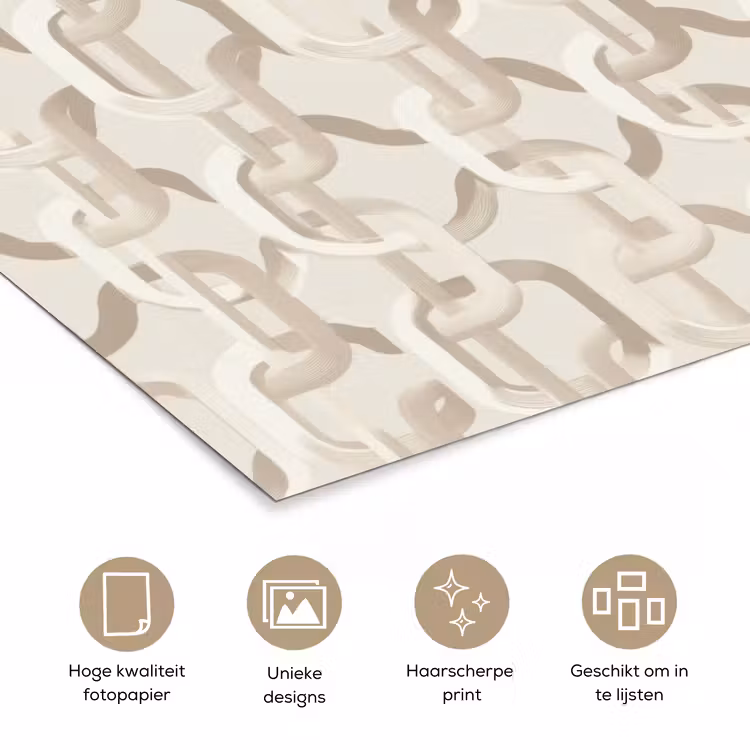 Motief - Abstract - Beige poster papier klein 62 -closeup_NL