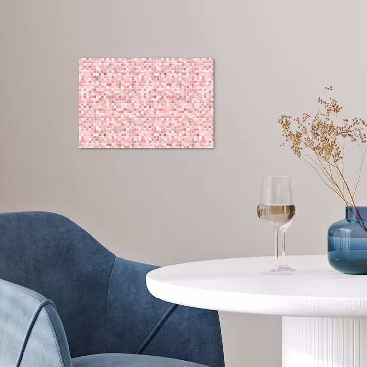 Mozaïek - Patroon - Roze poster papier klein 62 -sfeer3