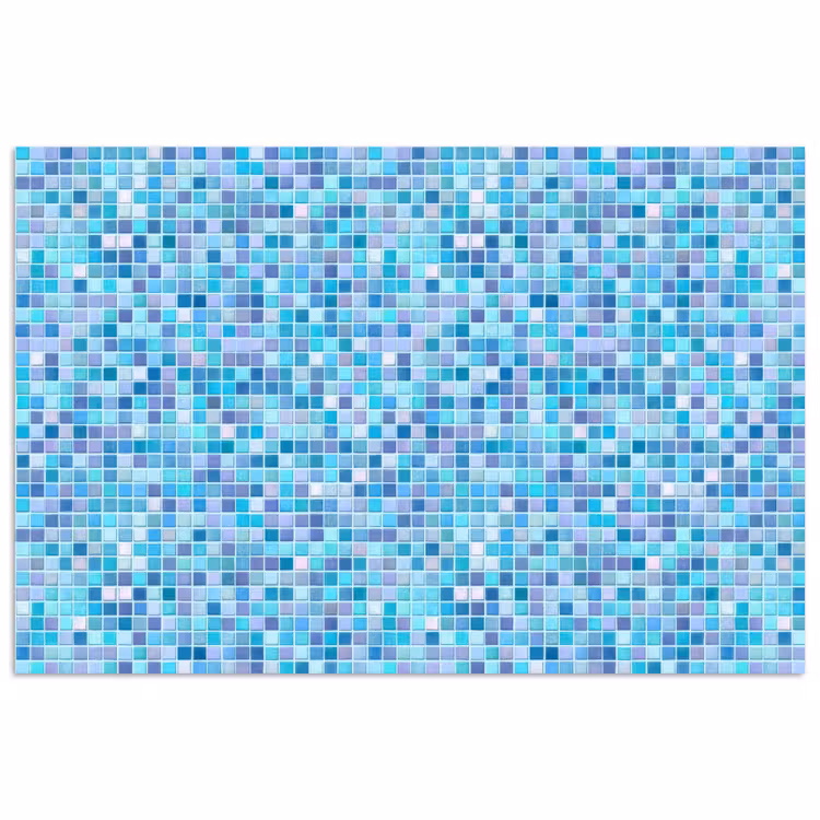 Mozaïek - Patroon - Turquoise poster papier klein 62 -3d