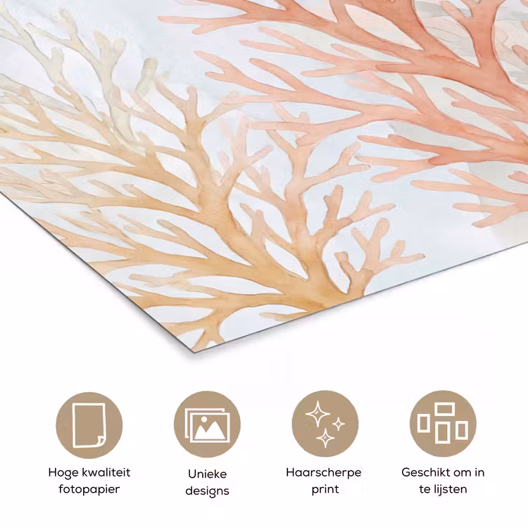 Natuur - Abstract - Aquarel - Organisch - Warm poster papier klein -closeup_NL