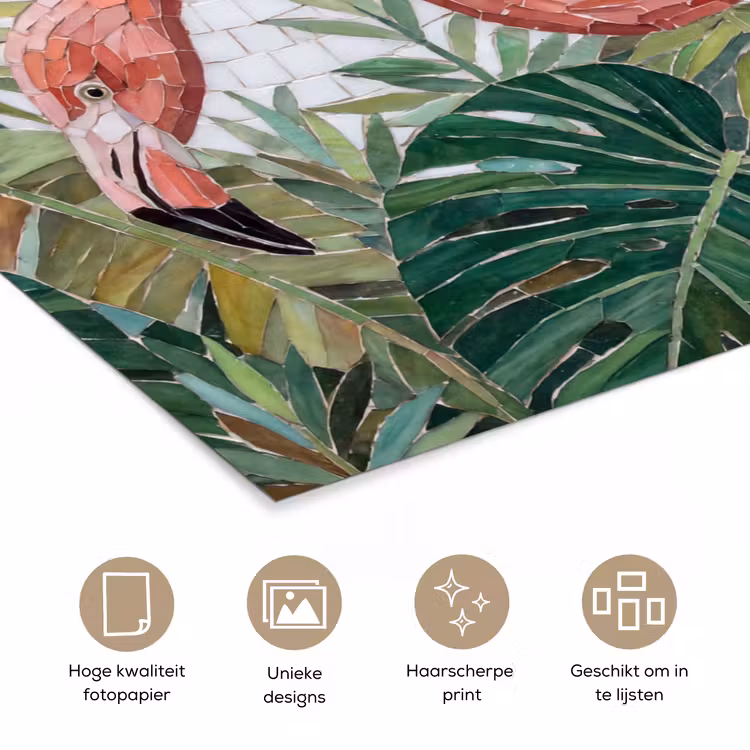 Natuur - Bladeren - Abstract - Groen - Vogel poster papier klein -closeup_NL