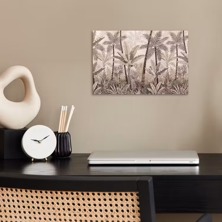 Natuur - Bladeren - Landschap - Mozaïek - Beige poster papier klein -sfeer1