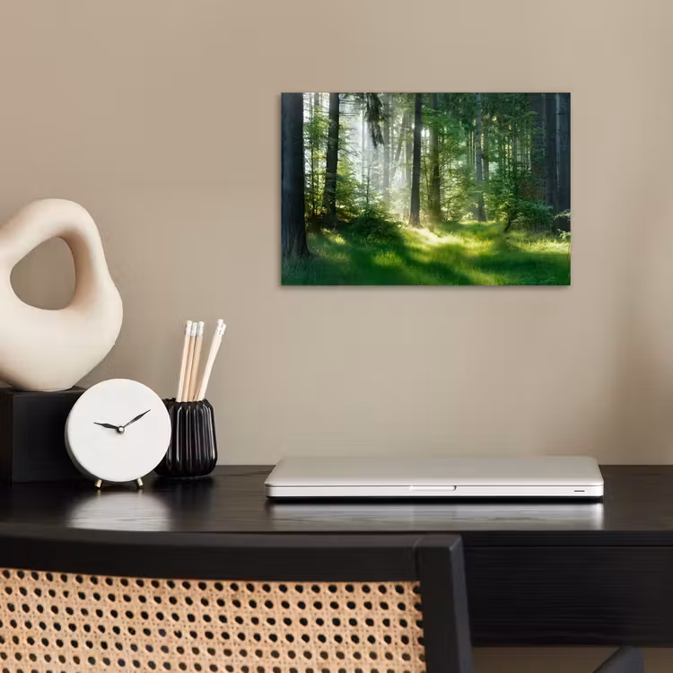 Natuur - Bomen - Bos - Groen - Zon - Gras - Planten poster papier klein -sfeer1