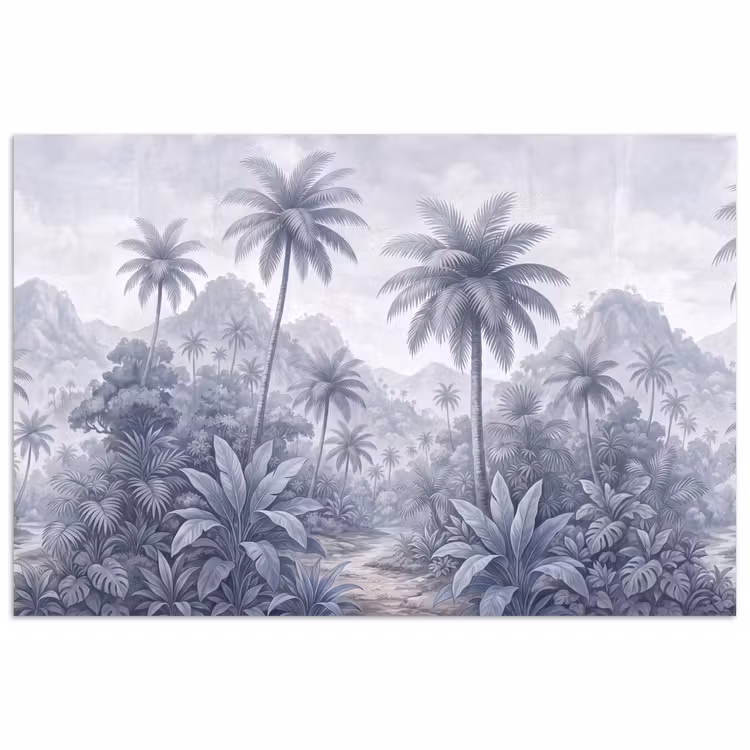 Natuur - Boom - Tropisch - Landschap - Blauw poster papier klein -3d