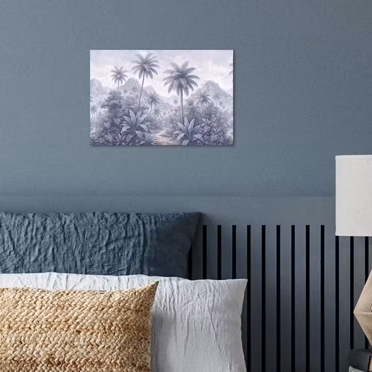Natuur - Boom - Tropisch - Landschap - Blauw poster papier klein -sfeer2