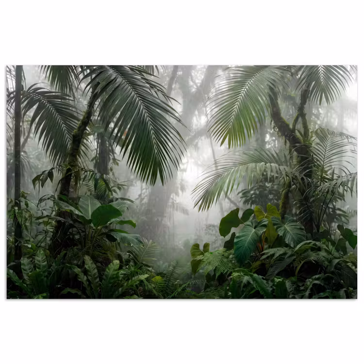 Natuur - Jungle - Mist - Tropisch - Groen poster papier klein -3d