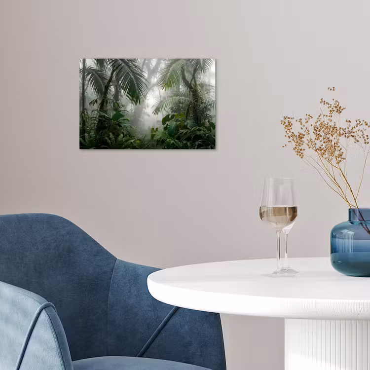 Natuur - Jungle - Mist - Tropisch - Groen poster papier klein -sfeer3