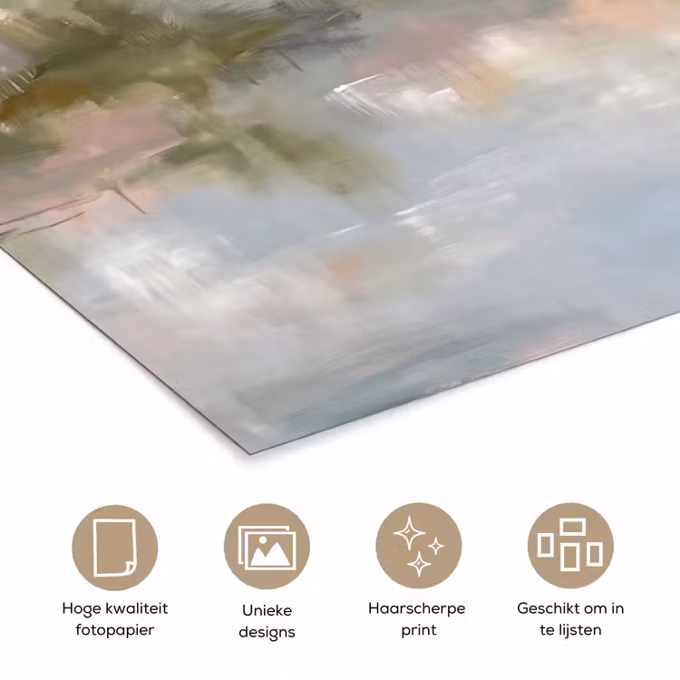 Natuur - Landschap - Abstract - Water - Groen poster papier klein -closeup_NL