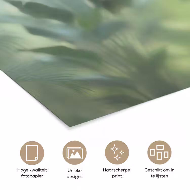 Natuur - Vervaagd - Groen - Abstract - Modern poster papier klein -closeup_NL