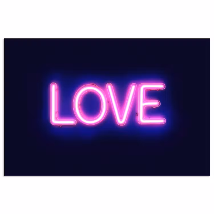 Neon - Love - Valentijn poster papier klein -3d