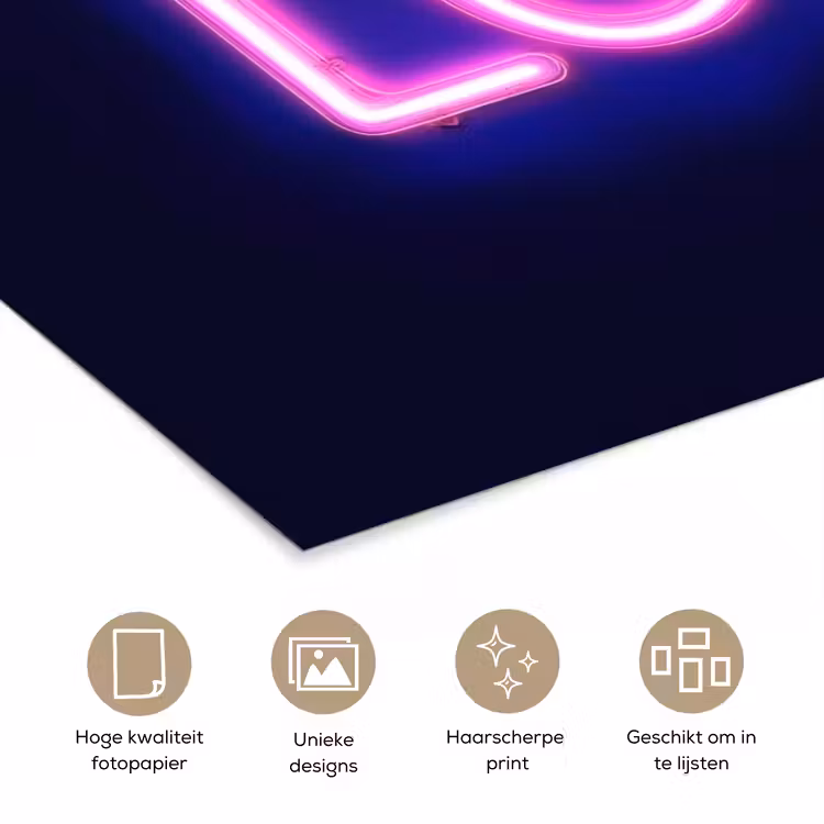 Neon - Love - Valentijn poster papier klein -closeup_NL
