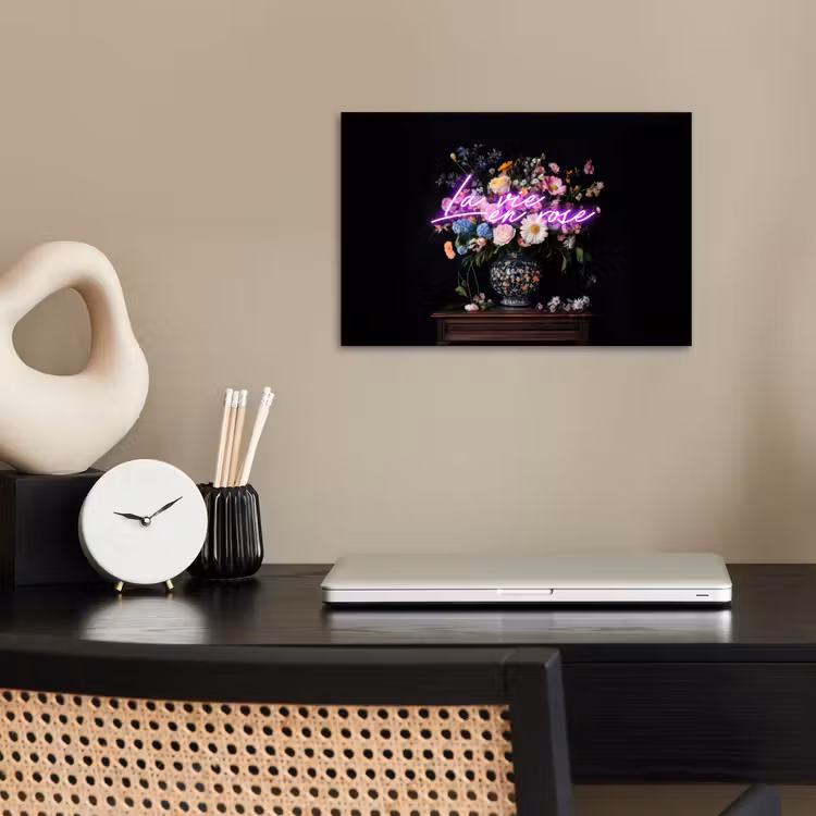 Neon - Vaas - Bloemen poster papier klein -sfeer1