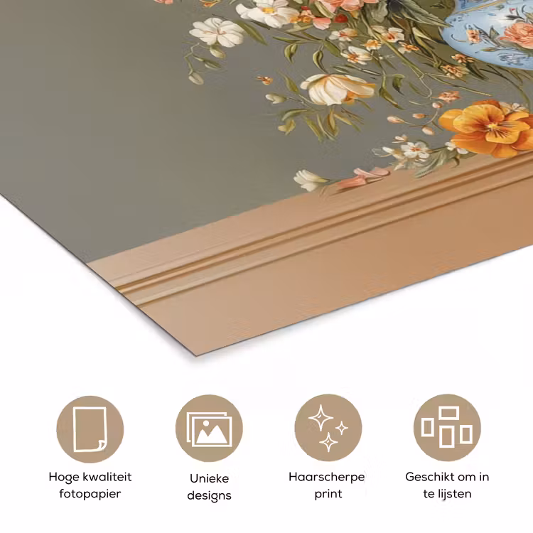 Neutral - Bloemen - Boeket - Vaas poster papier klein -closeup_NL