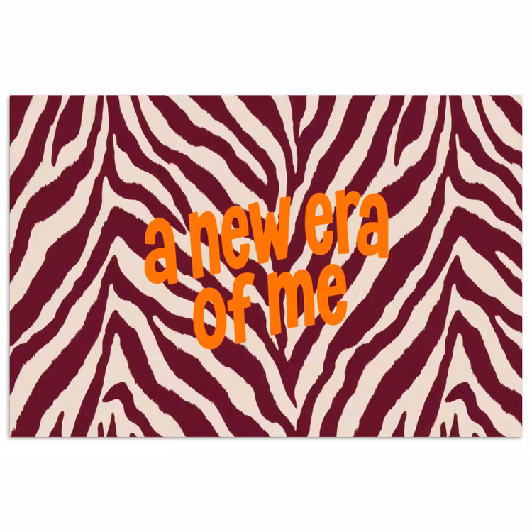 New era - Bordeaux - Zebraprint poster papier klein -3d