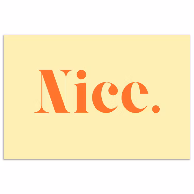 Nice - Oranje - Geel - Minimalistisch poster papier klein -3d