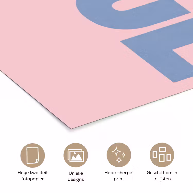 Nice - Paars - Roze poster papier klein -closeup_NL