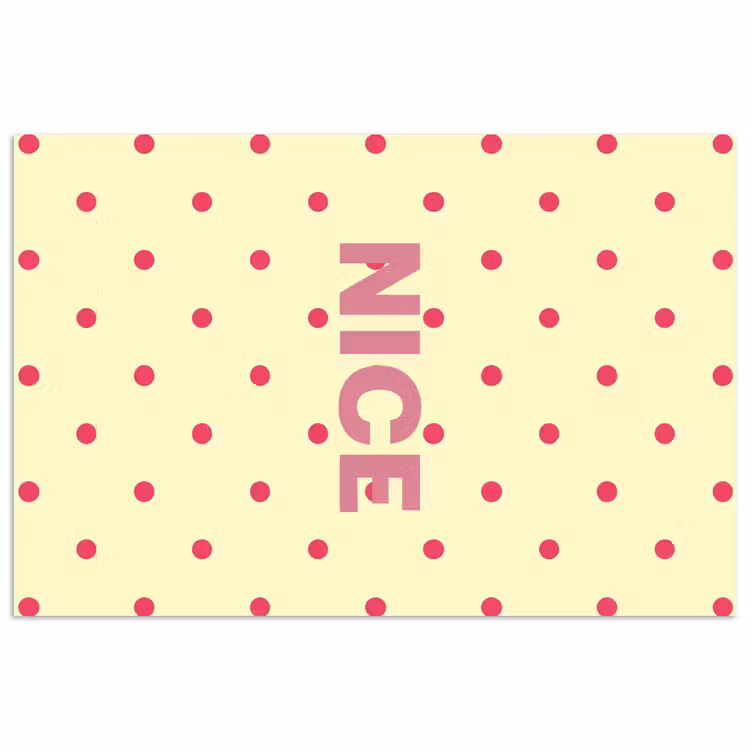 Nice - Stippen - Roze - Geel poster papier klein -3d