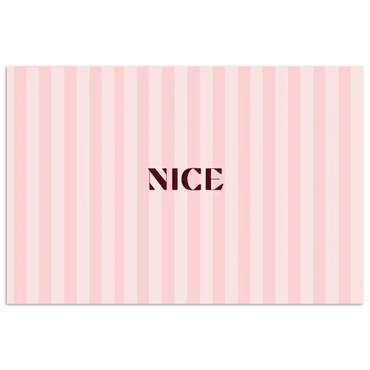 Nice - Strepen - Roze poster papier klein -3d