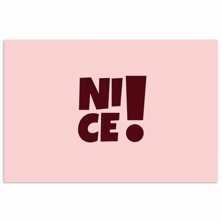 Nice - Uitroepteken - Roze poster papier klein -3d