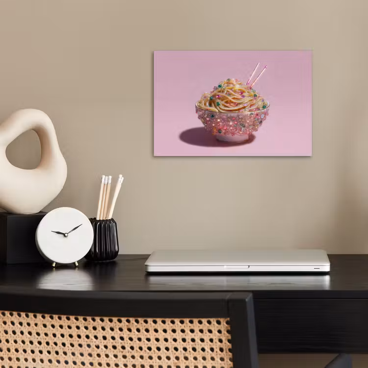 Noodles - Edelstenen - Stokjes - Roze poster papier klein -sfeer1
