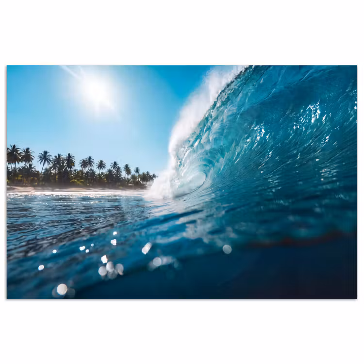 Oceaan - Golf - Strand - Natuur - Blauw poster papier klein -3d