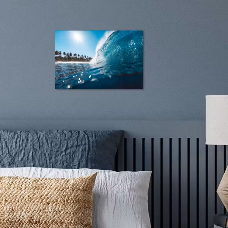 Oceaan - Golf - Strand - Natuur - Blauw poster papier klein -sfeer2