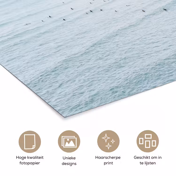 Oceaan - Palmbomen - Surfers poster papier klein -closeup_NL