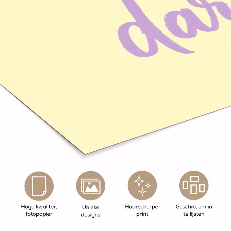 Oh darling - Geel - Hart poster papier klein -closeup_NL
