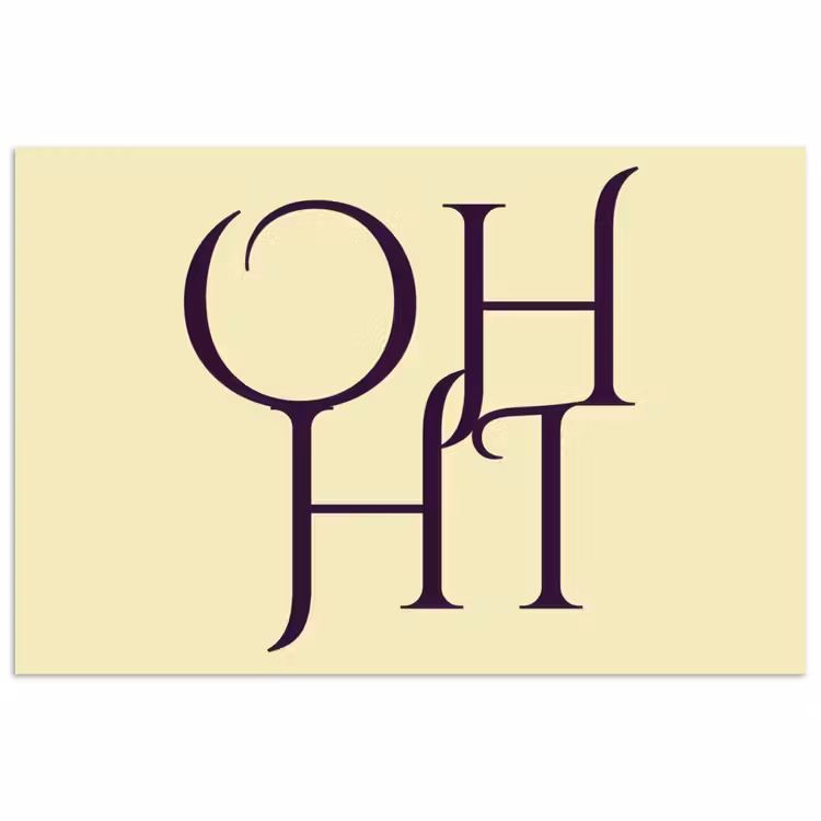 Oh hi - Geel - Monogram poster papier klein -3d