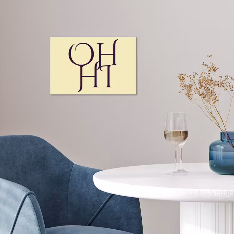 Oh hi - Geel - Monogram poster papier klein -sfeer3