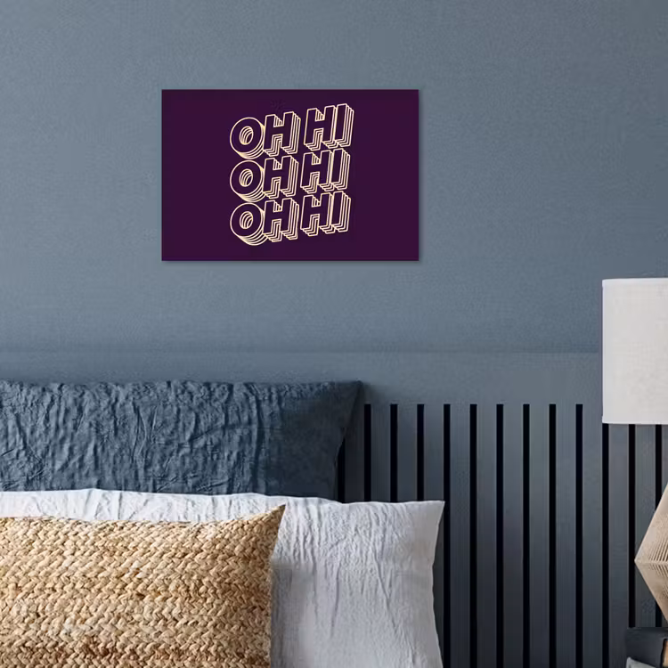 Oh hi - Paars - 3D poster papier klein -sfeer2